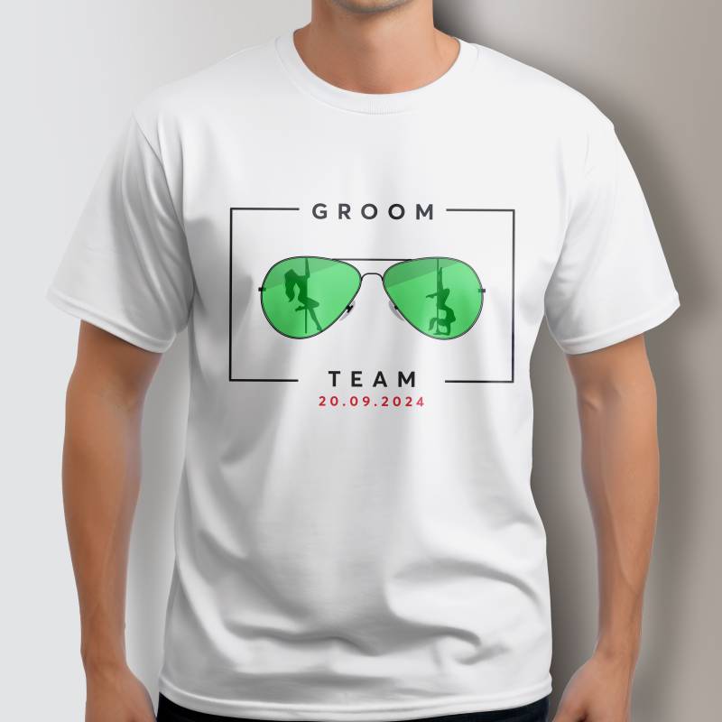 Personalizirana majica za fantovščino - Groom Team Glasses