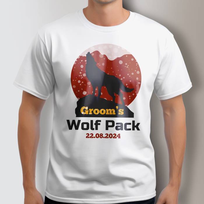 Personalizirana majica za fantovščino - Groom's Wolf Pack