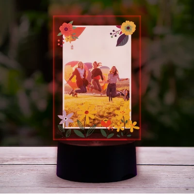 Personalizirana 3D-LED-svetilka s cvetjem