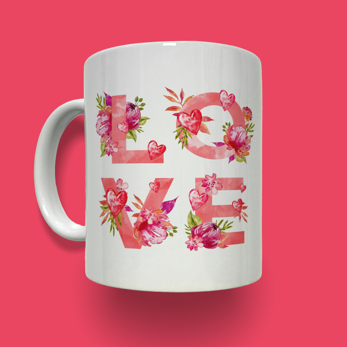 Prilagojena keramična skodelica – Aquarelle črke in slika