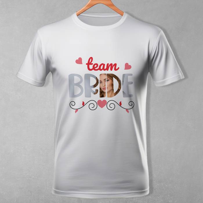 Personalizirana majica za dekliščino – Ekipa neveste s fotografijo