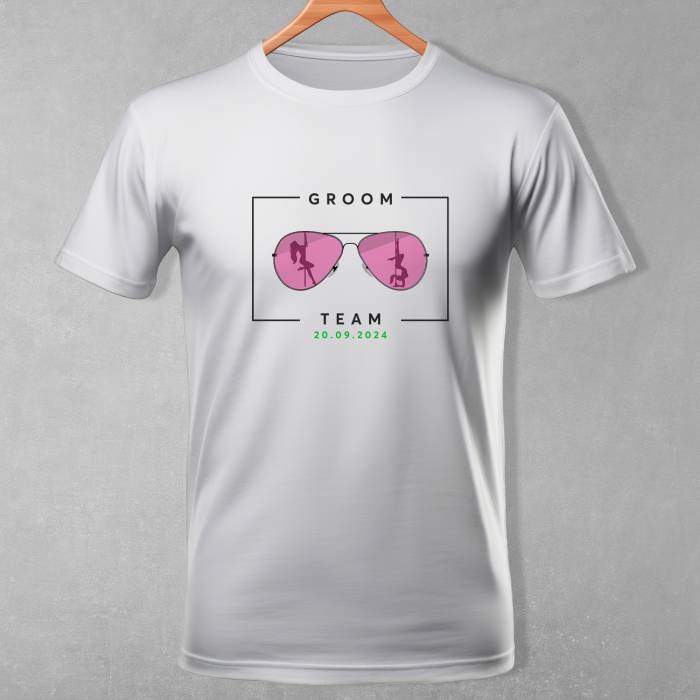 Personalizirana majica za fantovščino - Groom Team Glasses