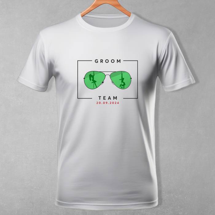Personalizirana majica za fantovščino - Groom Team Glasses