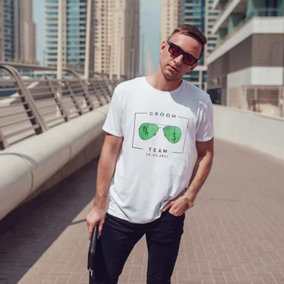Personalizirana majica za fantovščino - Groom Team Glasses
