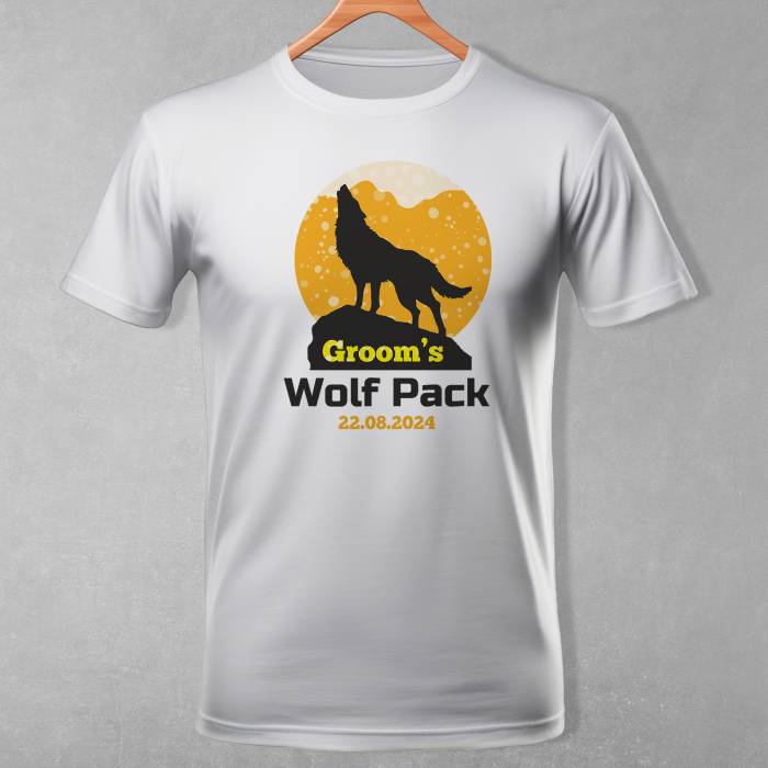 Personalizirana majica za fantovščino - Groom's Wolf Pack