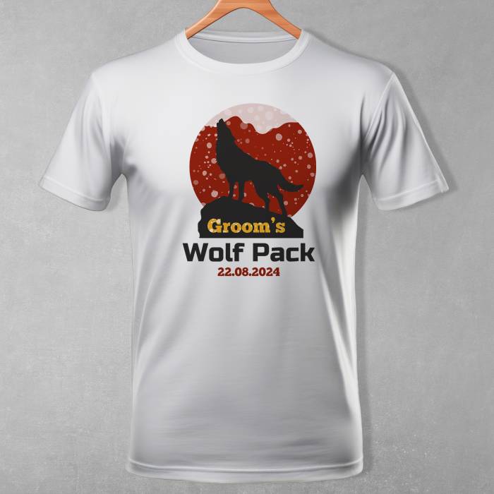 Personalizirana majica za fantovščino - Groom's Wolf Pack