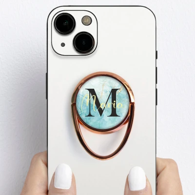 Personalizirano držalo za telefon v obliki prstana - Z začetnico in imenom