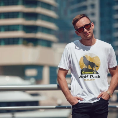 Personalizirana majica za fantovščino - Groom's Wolf Pack