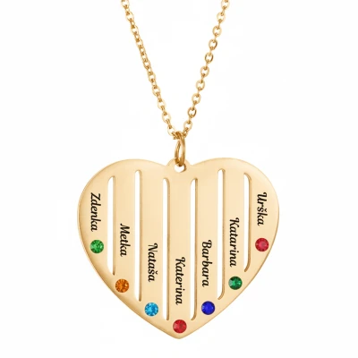 Ogrlica s srčastim obeskom s sedmimi imeni