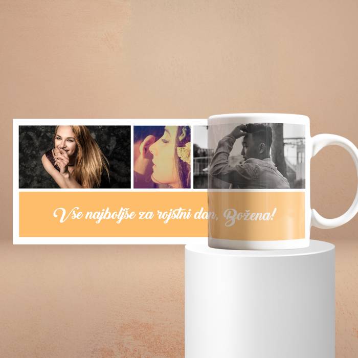Personalizirana skodelica s slikami in besedilom