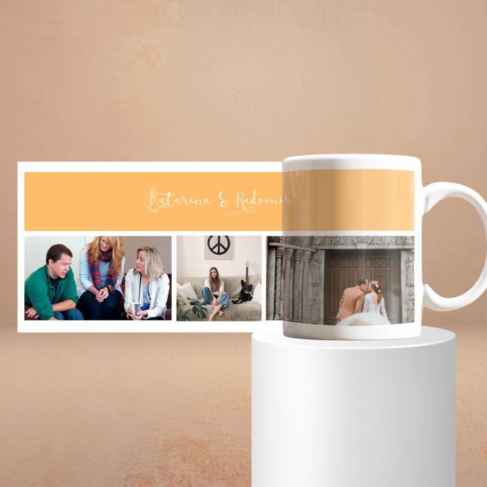 Personalizirana skodelica s 3 fotografijami in besedilom