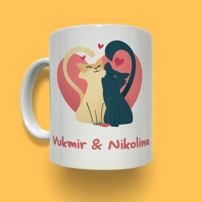 Personalizirana skodelica z vzorcem v obliki srca