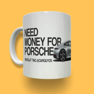 Prilagojena keramična skodelica - Potrebujem denar za...