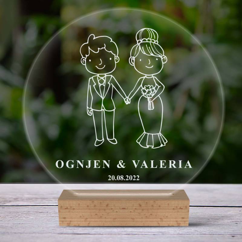 3D-LED-svetilka - Za na novo poročene