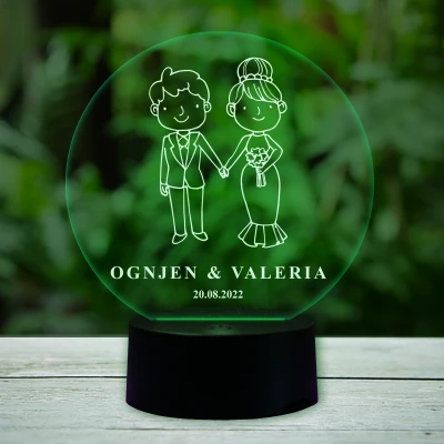 3D-LED-svetilka - Za na novo poročene