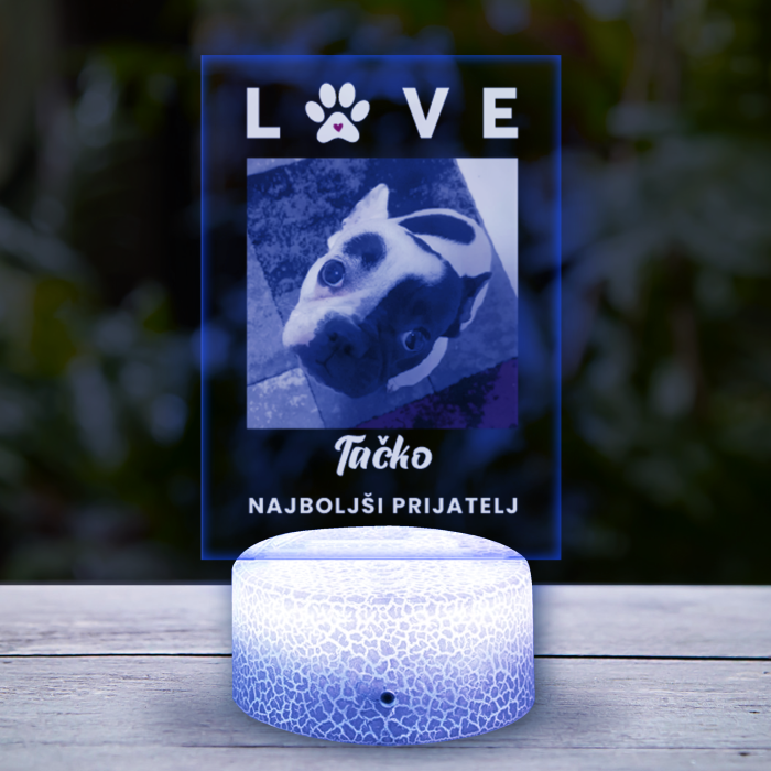 Personalizirana 3D-LED-svetilka s fotografijo tvojega kužka