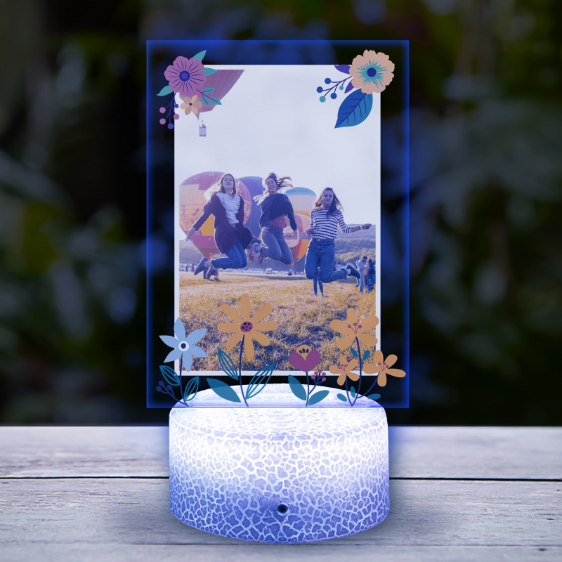 Personalizirana 3D-LED-svetilka s cvetjem