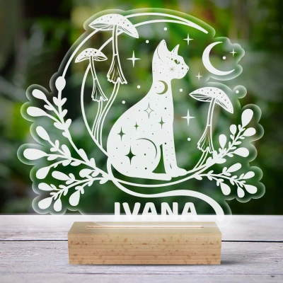 3D-LED-svetilka - S mačko