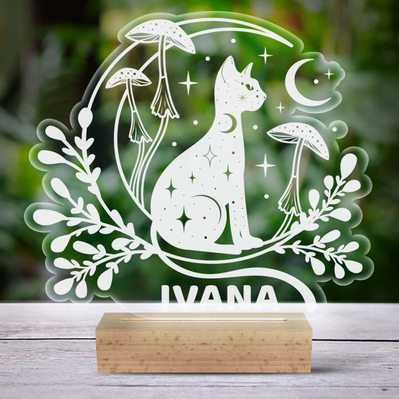 3D-LED-svetilka - S mačko