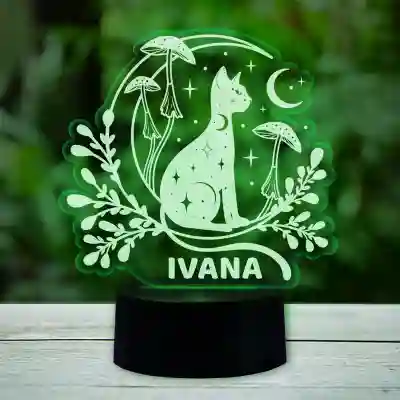 3D-LED-svetilka - S mačko