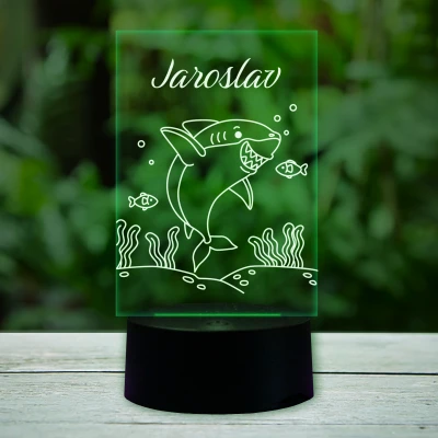 3D-LED-svetilka - S morskim psom