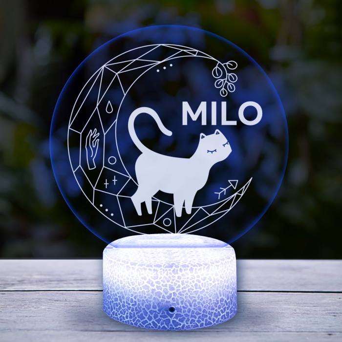 3D-LED-svetilka - S mačko