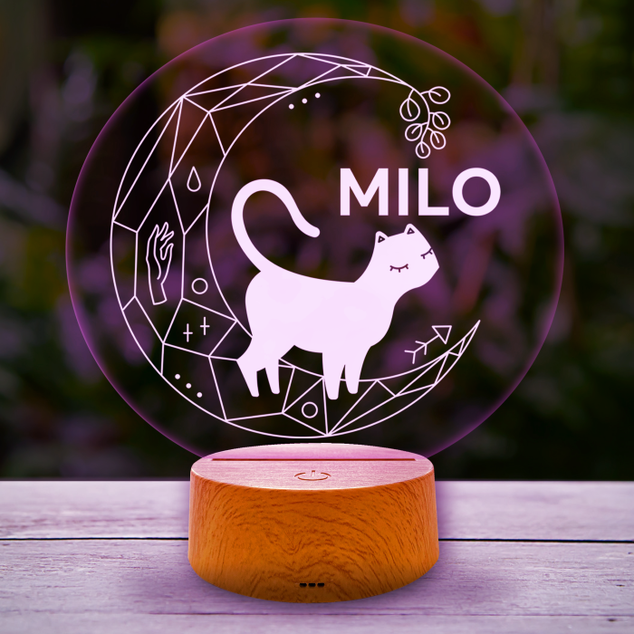 3D-LED-svetilka - S mačko