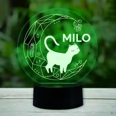 3D-LED-svetilka - S mačko