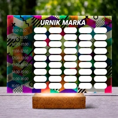 Personalizirana 3D LED svetilka – urnik z abstraktnim dizajnom