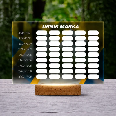 Personalizirana 3D LED svetilka – urnik z geometrijskim dizajnom