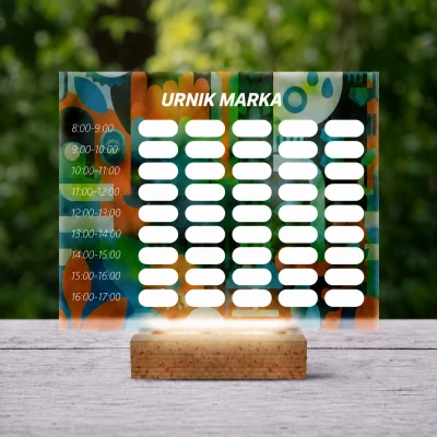 Personalizirana 3D LED svetilka – urnik z modernim dizajnom