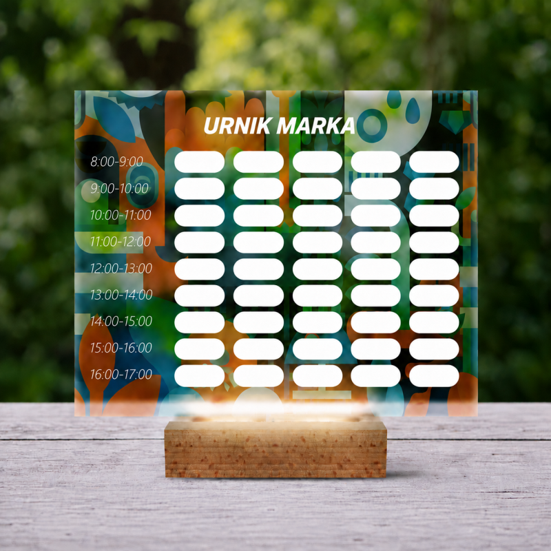 Personalizirana 3D LED svetilka – urnik z modernim dizajnom