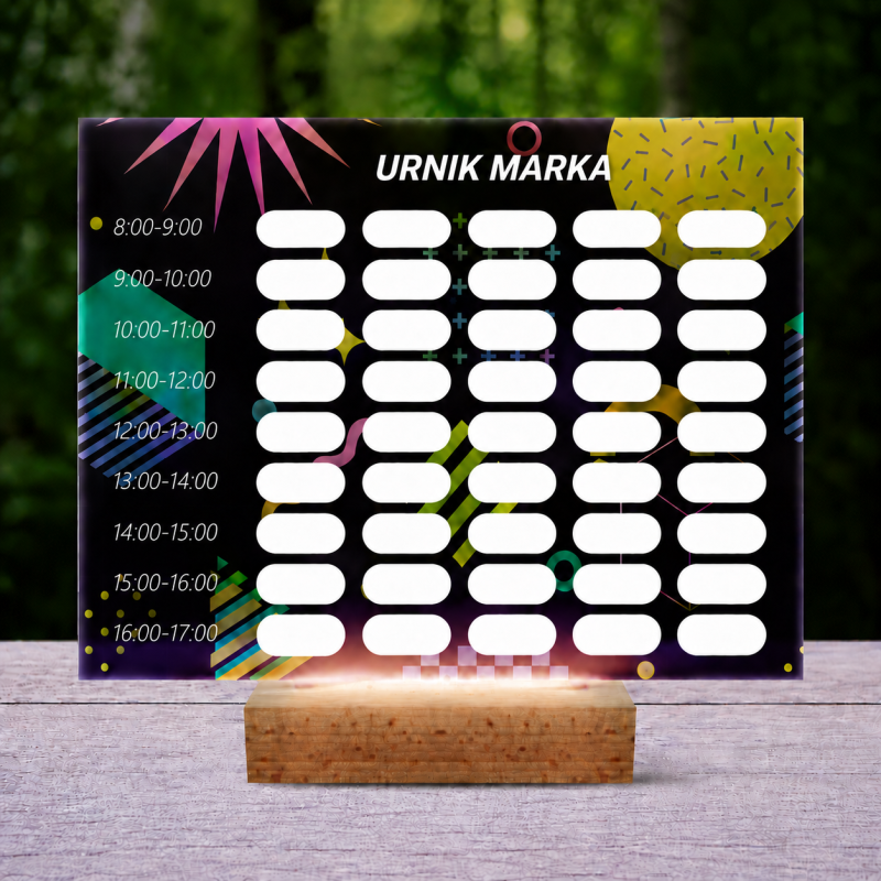 Personalizirana 3D LED svetilka – urnik z abstraktnim dizajnom