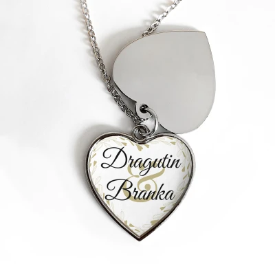 Personaliziran Medaljon v Obliki Srca - Mi