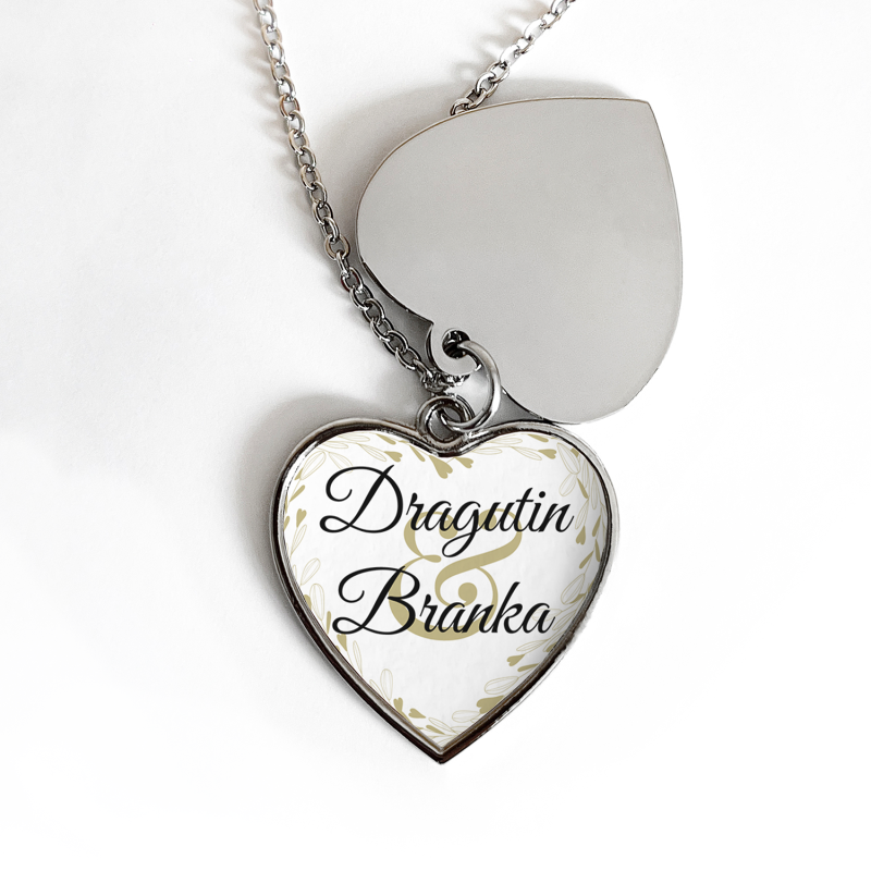 Personaliziran Medaljon v Obliki Srca - Mi