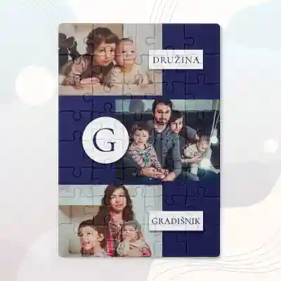 Personalizirana sestavljanka z imeni in družinskimi slikami