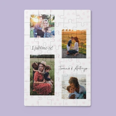 Personalizirana sestavljanka s slikami in sporočilom za mamo