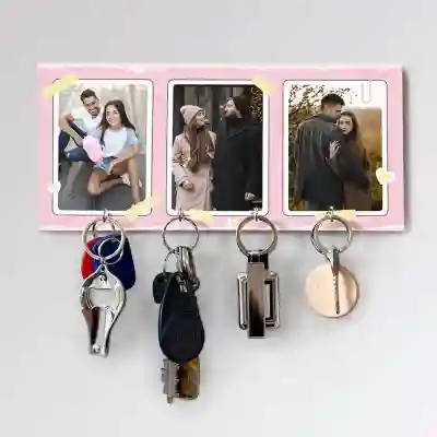 Personalizirano stojalo za ključe - S tremi slikami