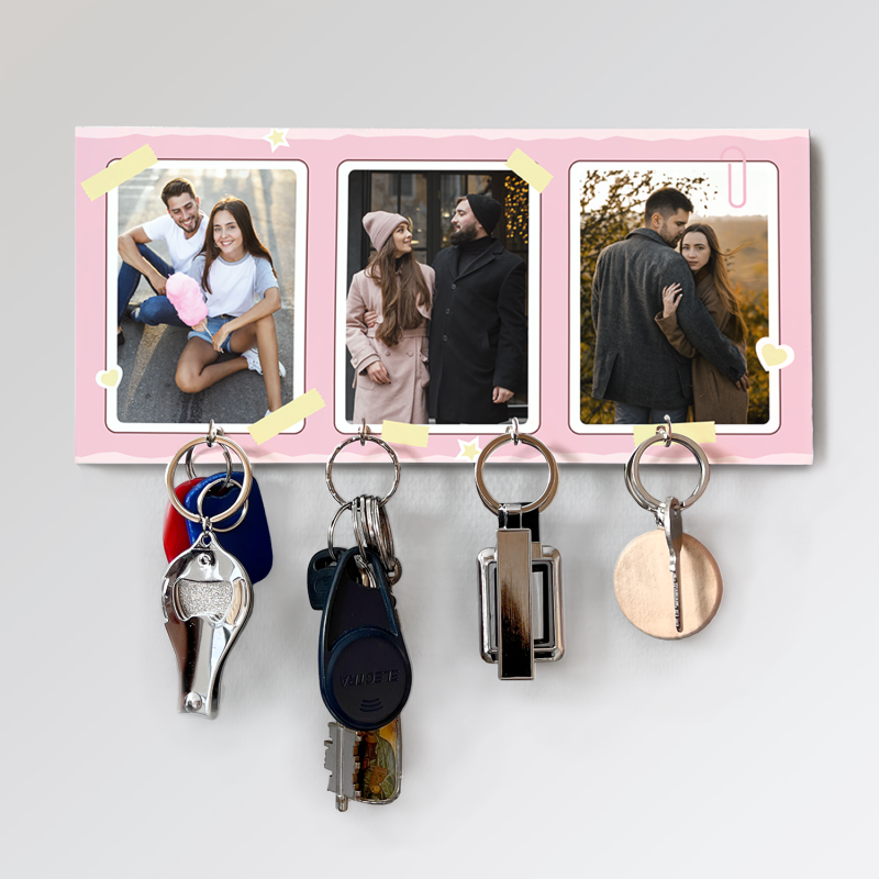 Personalizirano stojalo za ključe - S tremi slikami
