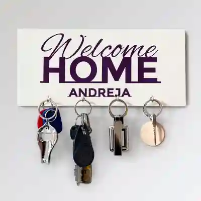 Personalizirano stojalo za ključe - Dobrodošli