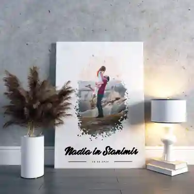 Platnene slike - Zaljubljeni s fotografijo in sporočilom