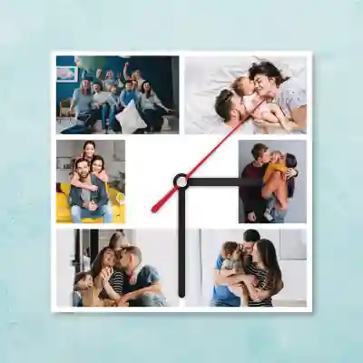 Personalizirana kvadratna ura s 6 fotografijami