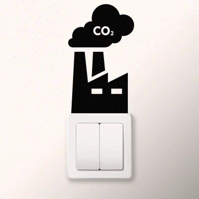 Stenska nalepka za stikalo CO2