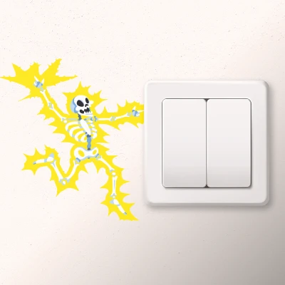 Stenska nalepka za stikalo Smešno