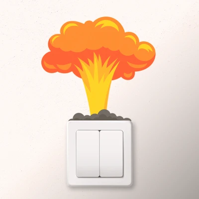 Stenska nalepka za stikalo Eksplozija