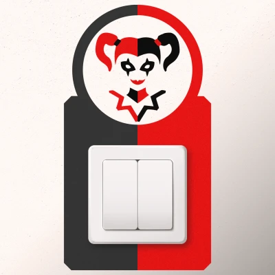 Stenska nalepka za stikalo Harley Quinn