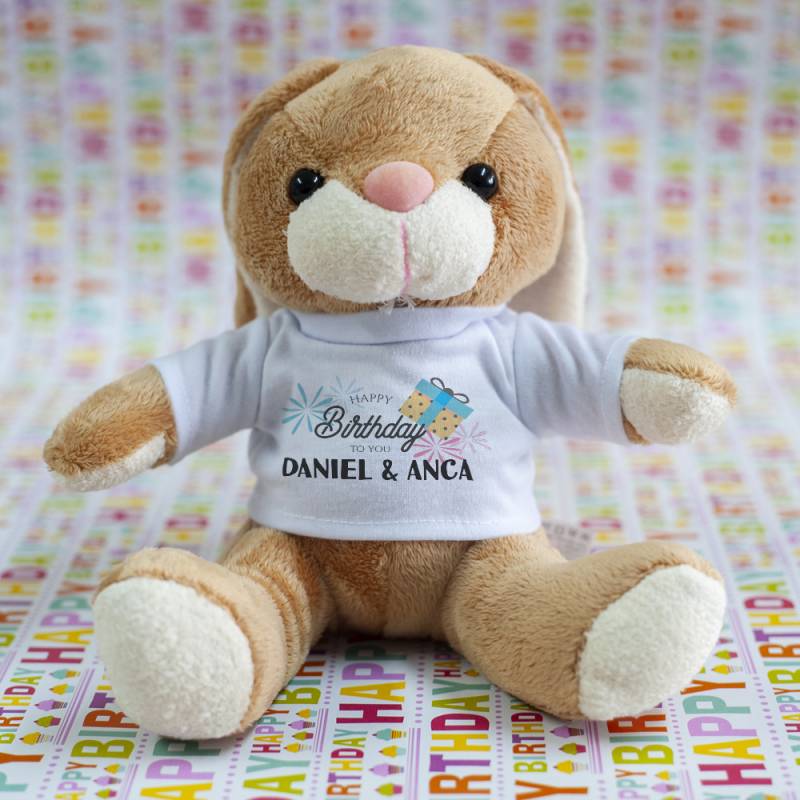 Zajček - Personalizirana plišasta igrača Happy Birthday