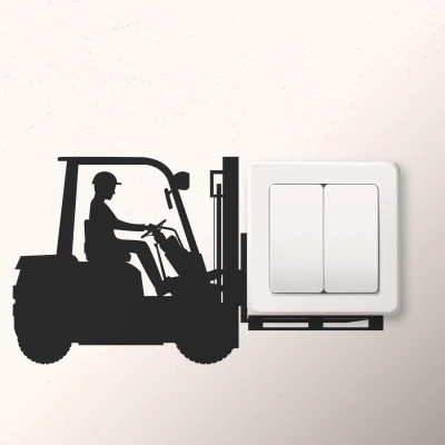 Stenska nalepka za stikalo Smešen viličar