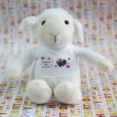 Ovčka - Personalizirana plišasta igrača z eno sliko in besedilom