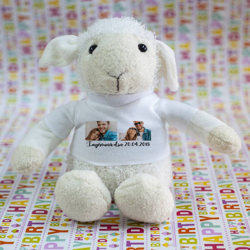 Ovčka - Personalizirana plišasta igrača z 2 slikama